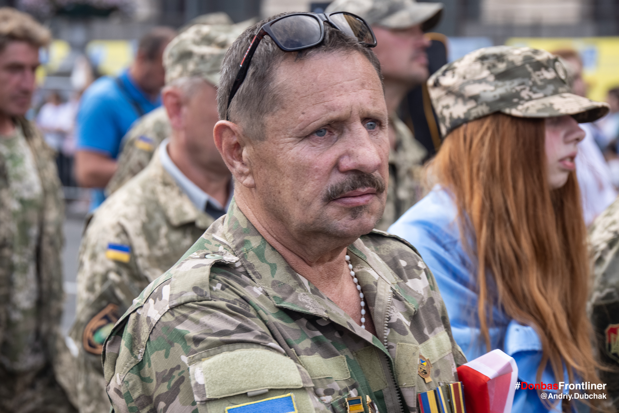 Donbas Frontliner фото - марш ветеранів 2021, доброволець обличчя