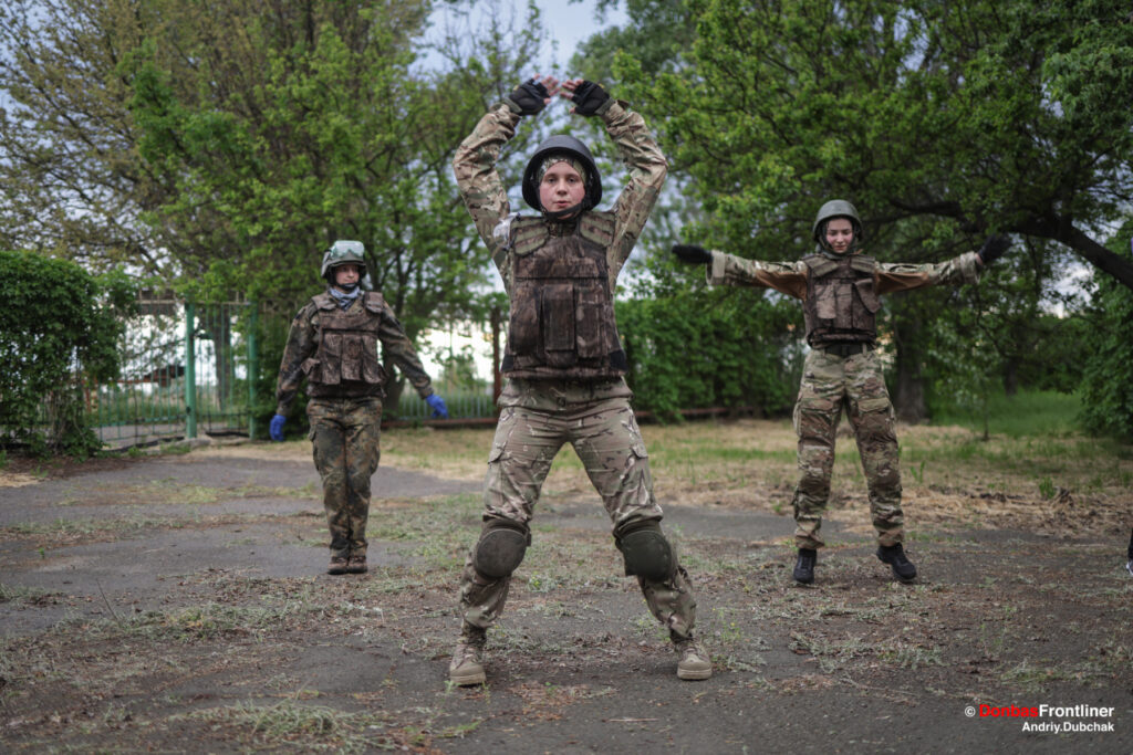Ukraine War / Donbas Frontliner /  Right Sector battalion of Hospitallers cadets during the first day stress test 