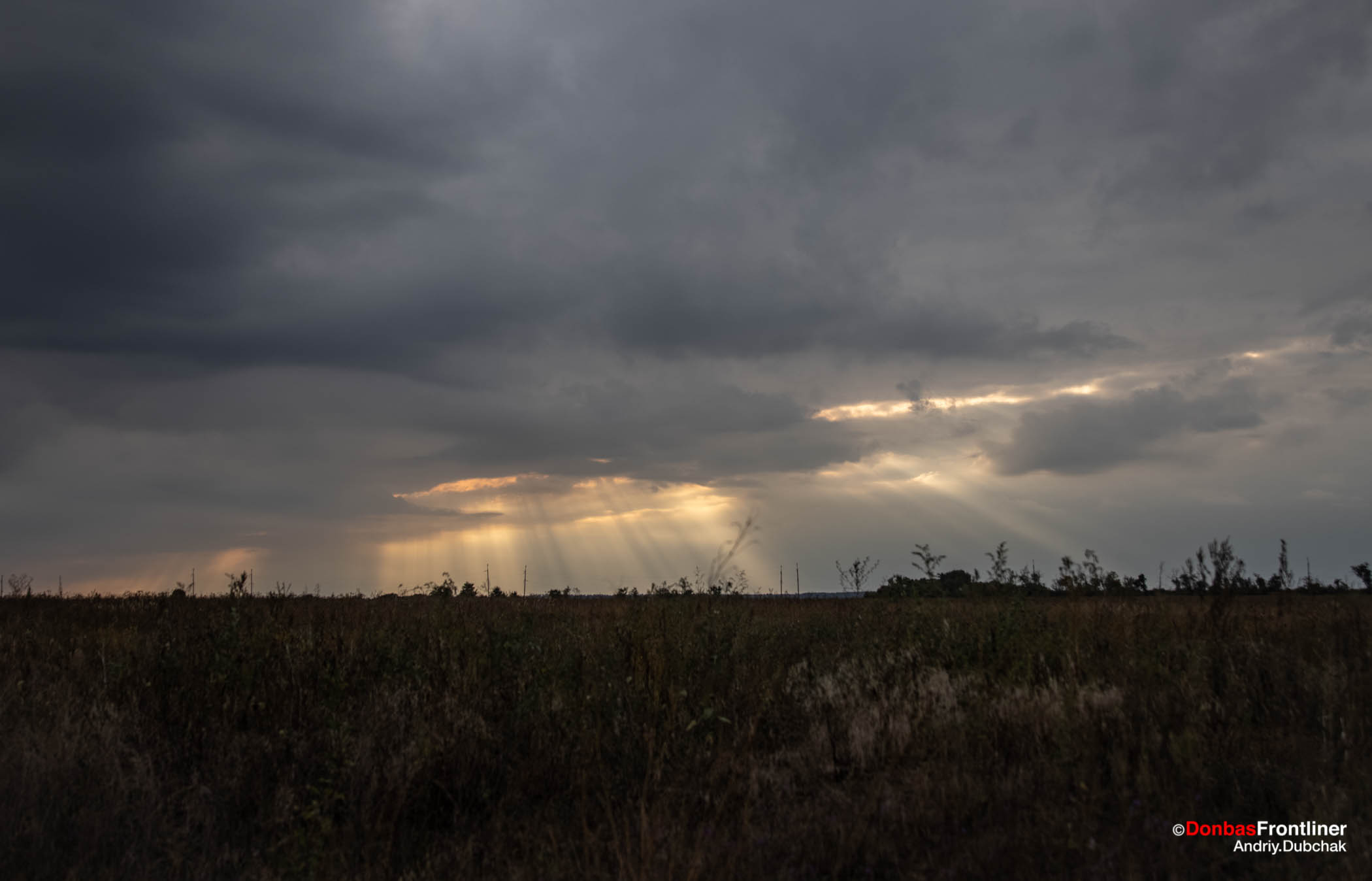 Donbas Frontliner / Sunset at the front line field near Krymske village