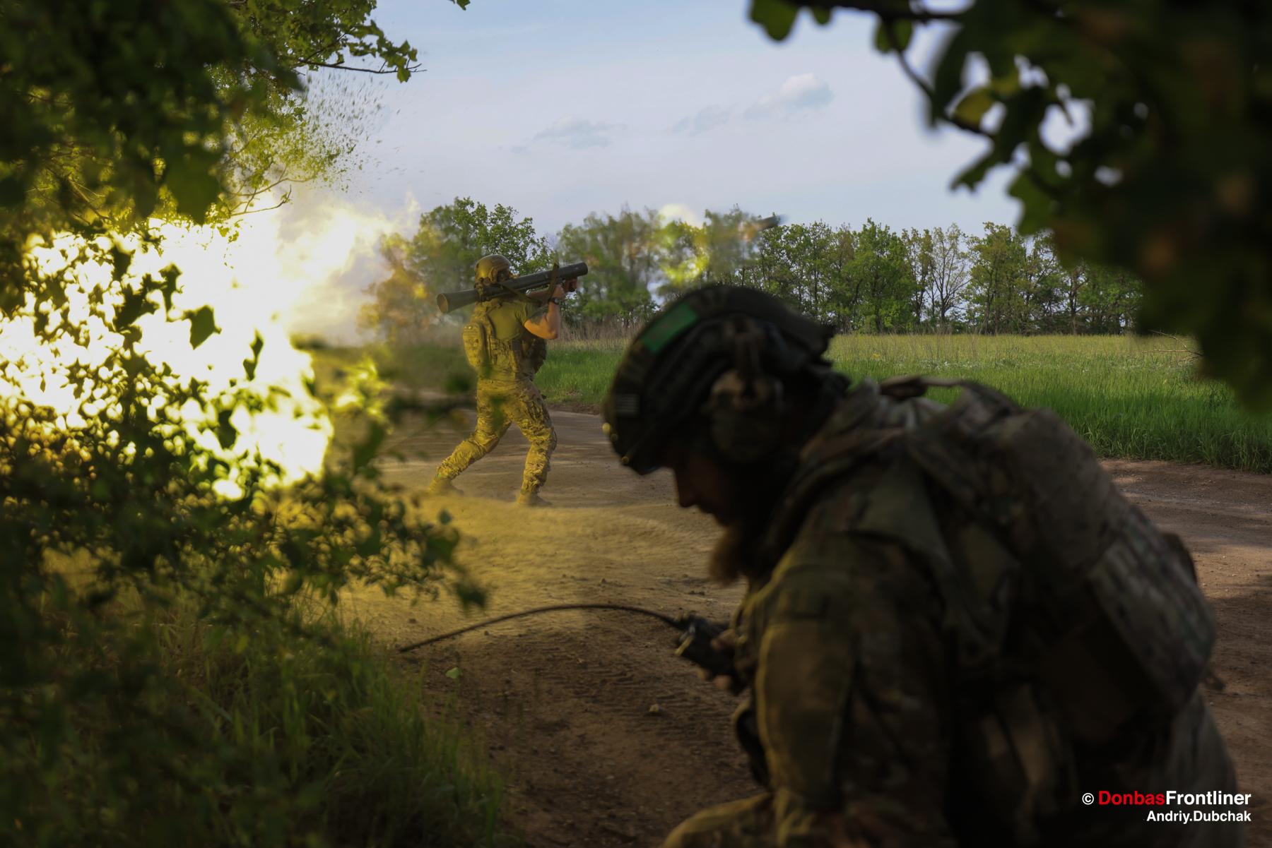 donbas frontliner, war, Kurt, Karl Gustav grenade launcher fire, Ukraine, Andriy Dubchak, photo